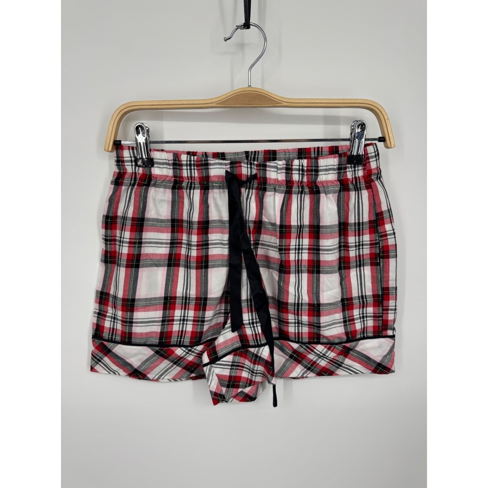 NWT Vicoria's Secret Pajama Shorts Womens XS Multicolor Plaid Pattern Drawstring